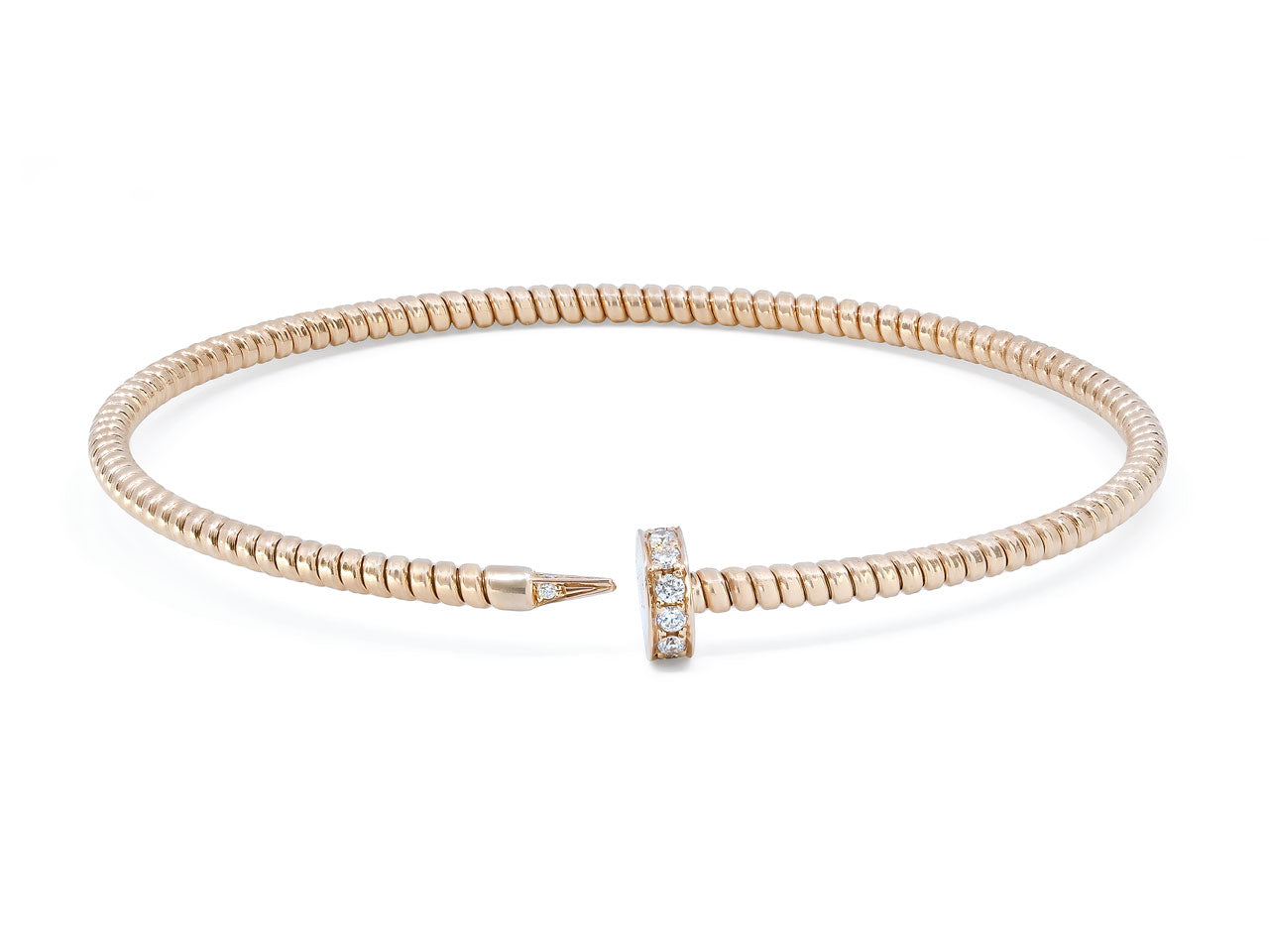 Skinny Tubogas Nail Bracelet in 18K Rose Gold, by Beladora