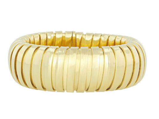 Wide Domed Cuff Bracelet in 18K Gold, by Beladora