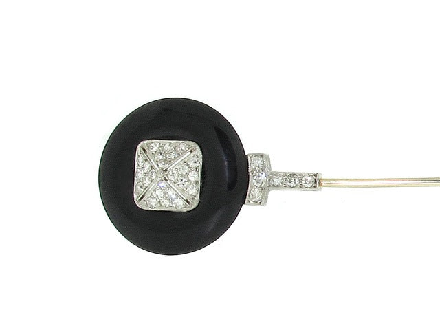 Art Deco Diamond Jabot Pin in Platinum