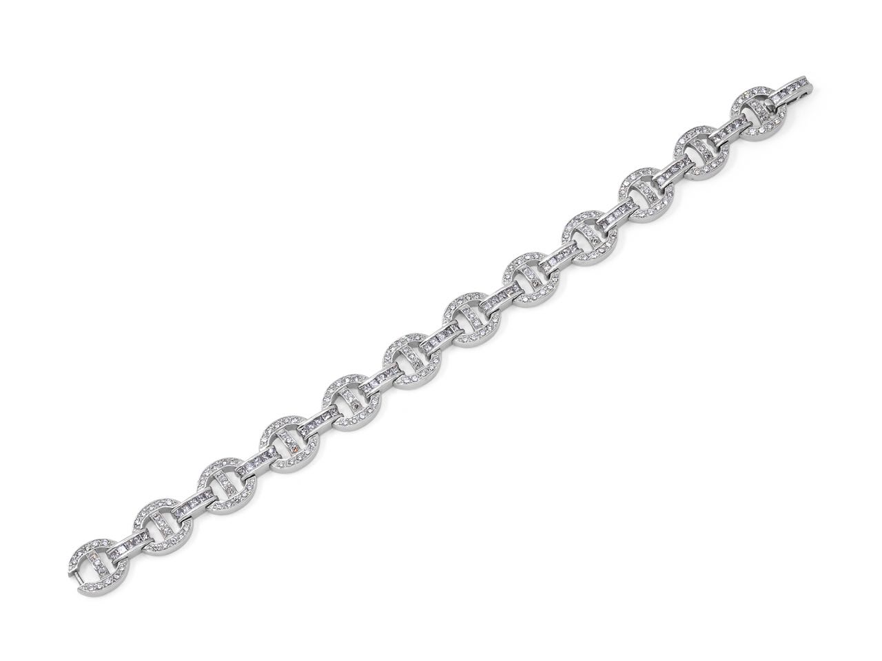 Anchor Link Diamond Bracelet in 18K White Gold