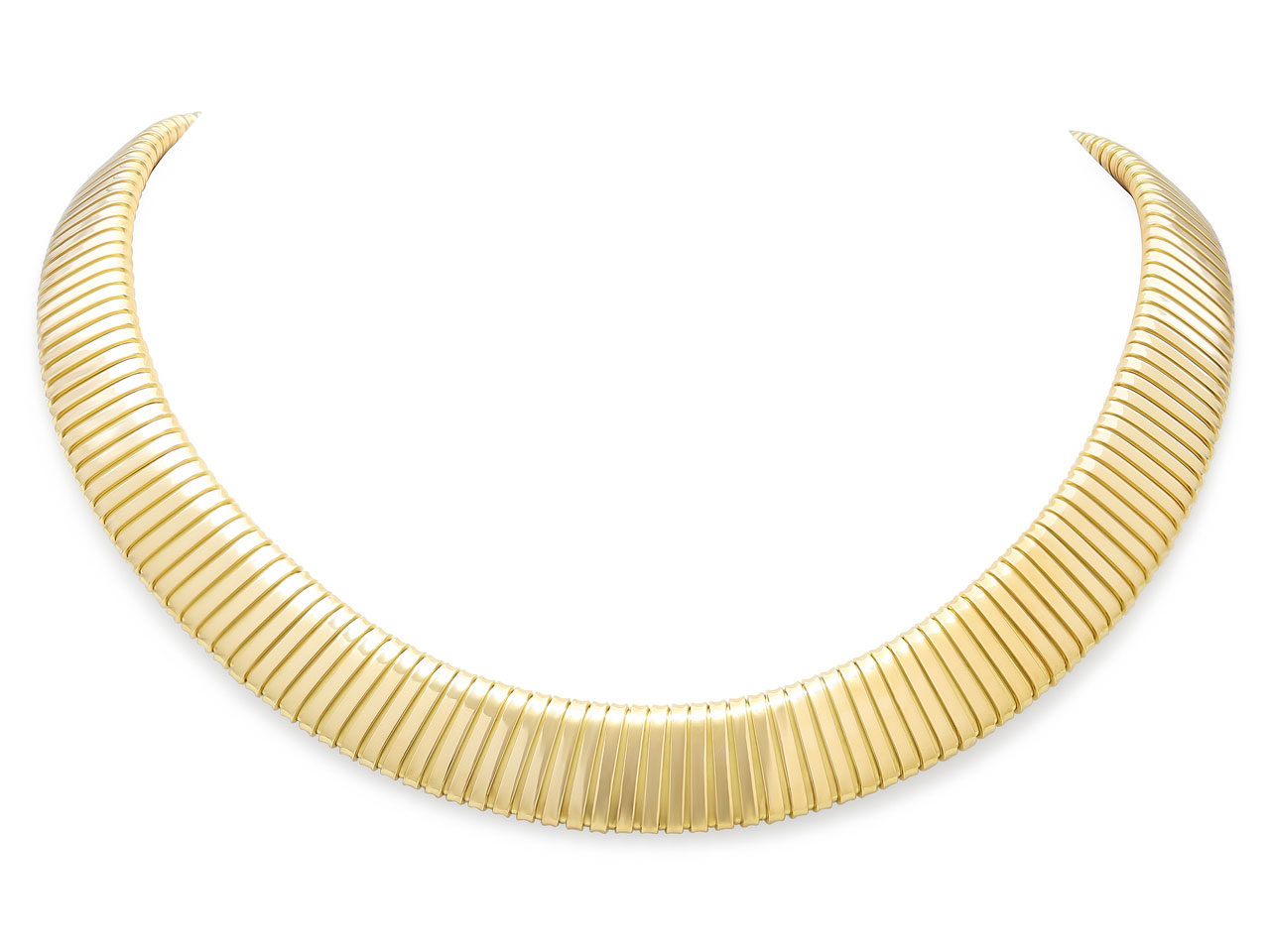Vintage Carlo Weingrill Tubogas Necklace in 18K Gold