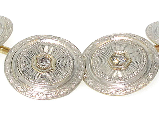 Art Deco Sapphire and Diamond Cufflinks in Platinum