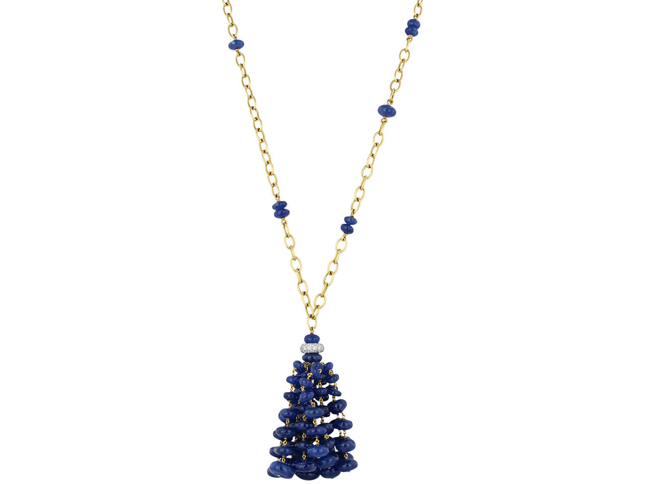 Sapphire and Diamond Tassel Necklace in 18K