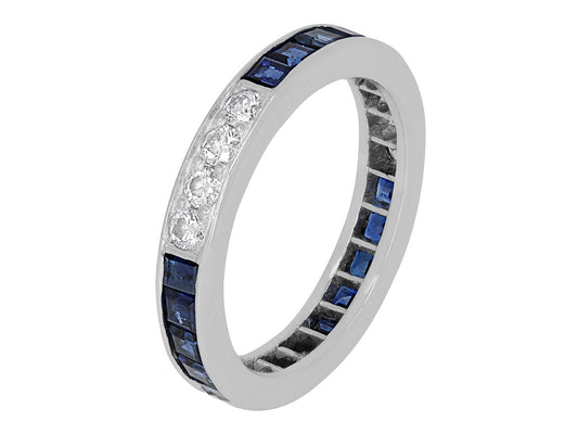 Tiffany & Co. Diamond and Sapphire Eternity Band in Platinum