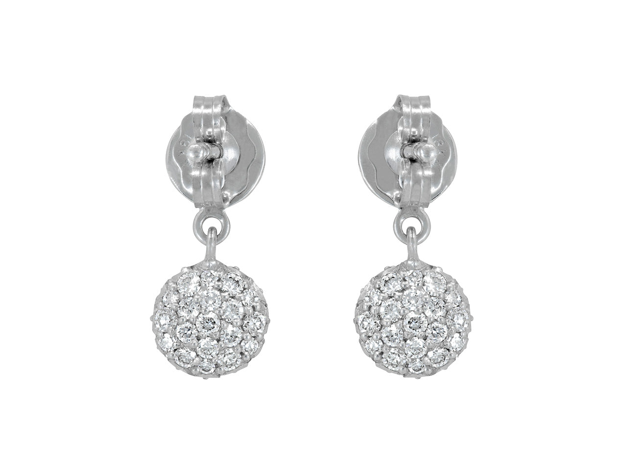 Rhonda Faber Green 'Mini Diamond Dot' Earrings in 18K White Gold