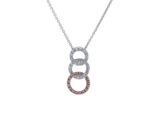 Alan Friedman Pavé Diamond Pendant in 18K White and Rose Gold