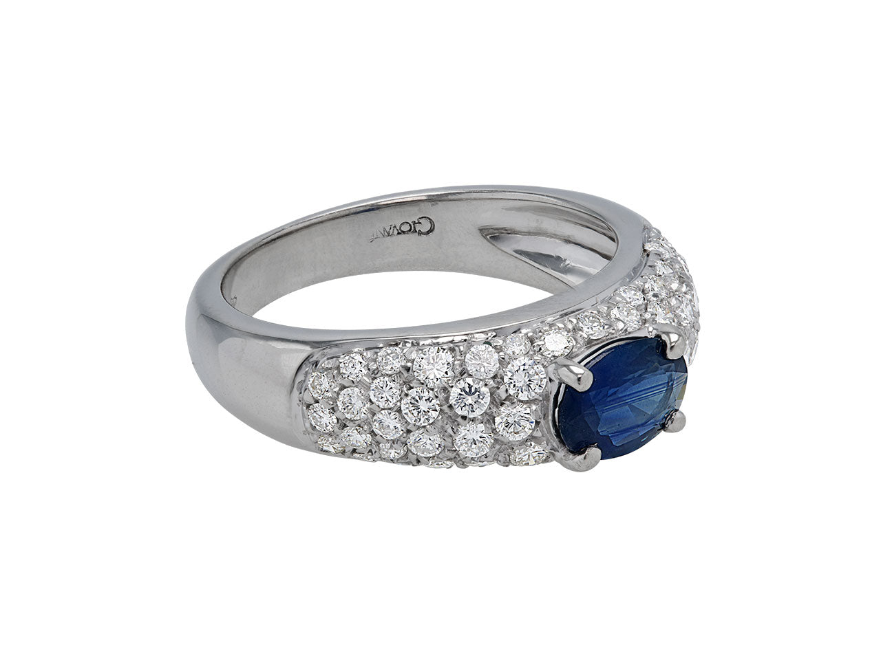 Giovane Sapphire and Diamond Ring in 18K White Gold