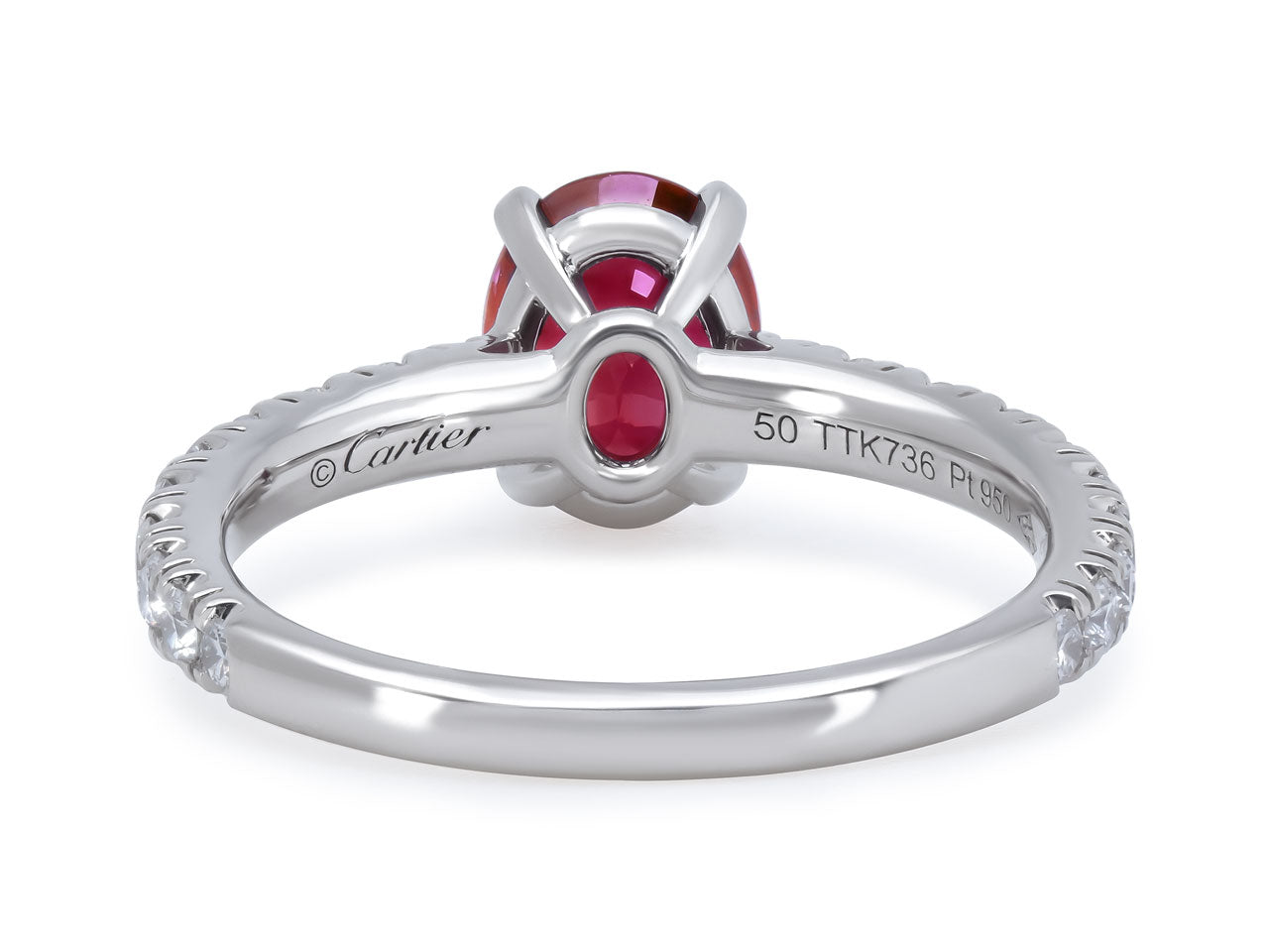 Cartier '1895' Ruby and Diamond Ring in Platinum