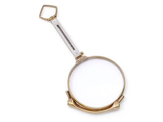 Antique Edwardian Lorgnette in 14K Gold and Platinum