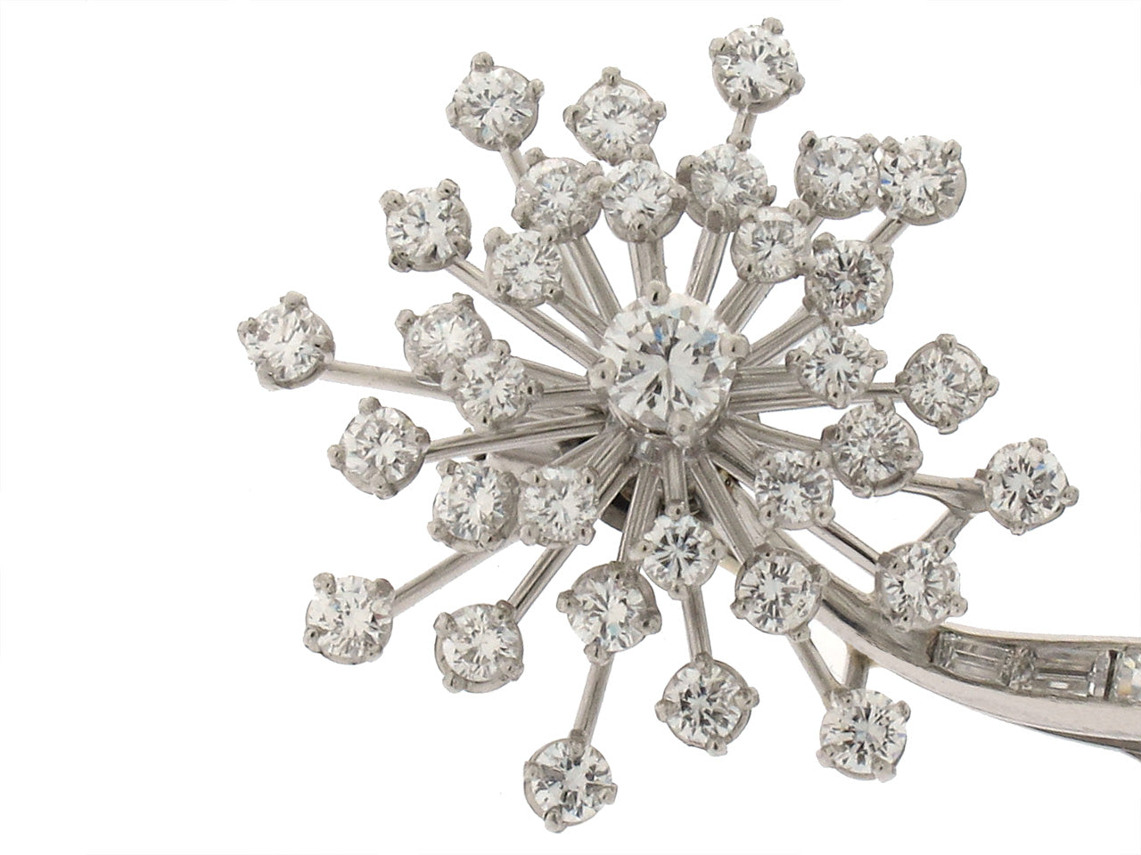 Oscar Heyman Diamond Flower Brooch in Platinum