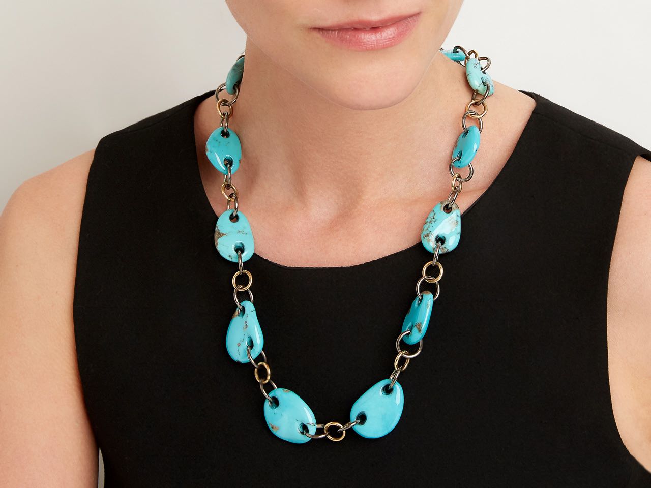 Paul Morelli 'Silhouette' Turquoise Necklace in 18K Gold
