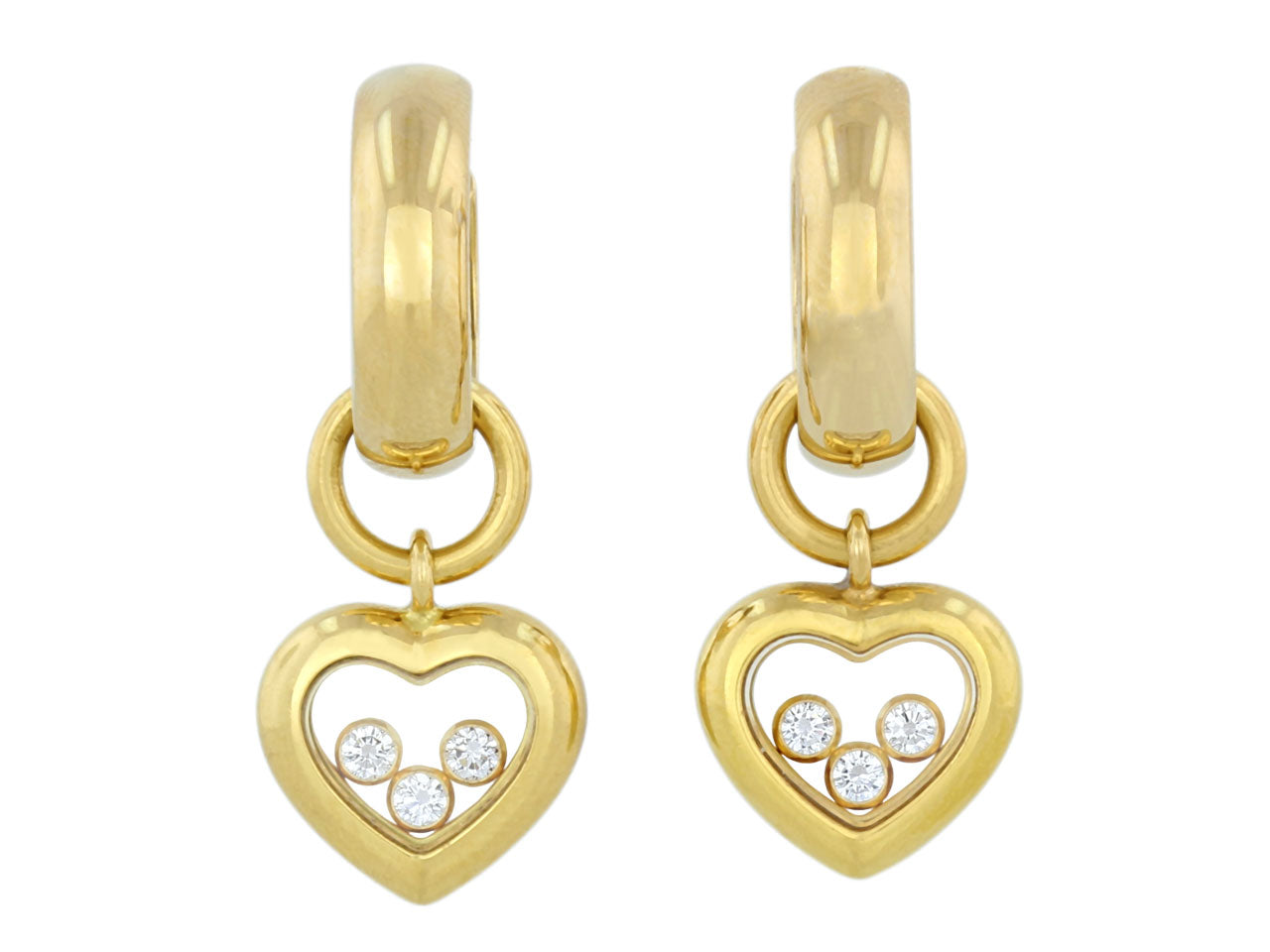 Chopard 'Happy Diamond' Heart Earrings in 18K