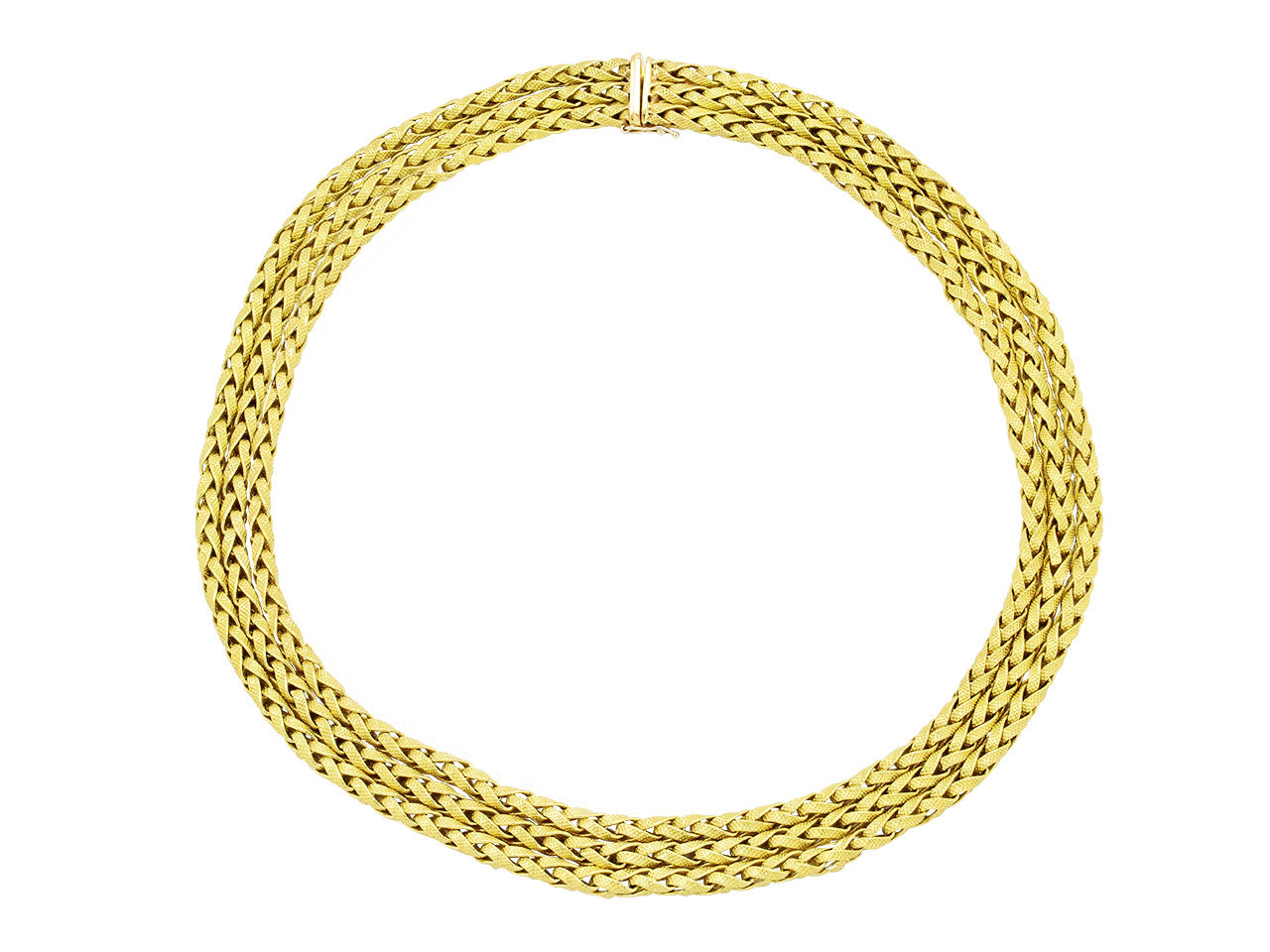 Three Strand Gold Chain Necklace in 18K Gold