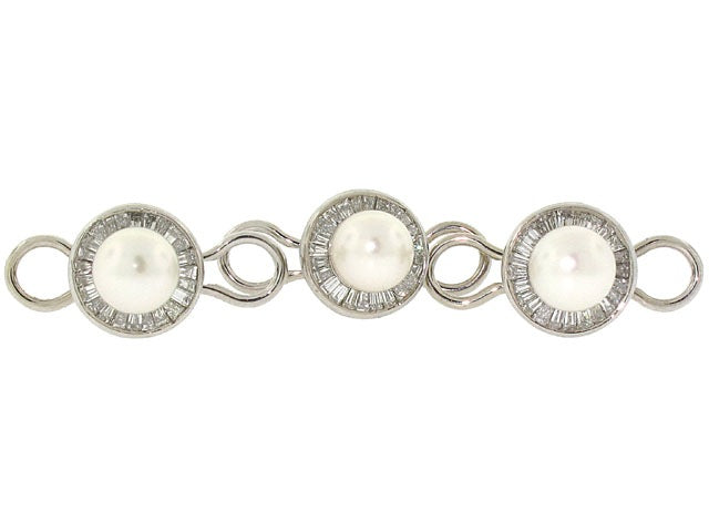 Harry Winston Diamond and Pearl Shirt Studs in 18K White Gold and Platinum