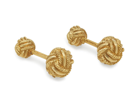 Tiffany & Co. Schlumberger Woven 'Love Knot' Cufflinks in 18K Gold