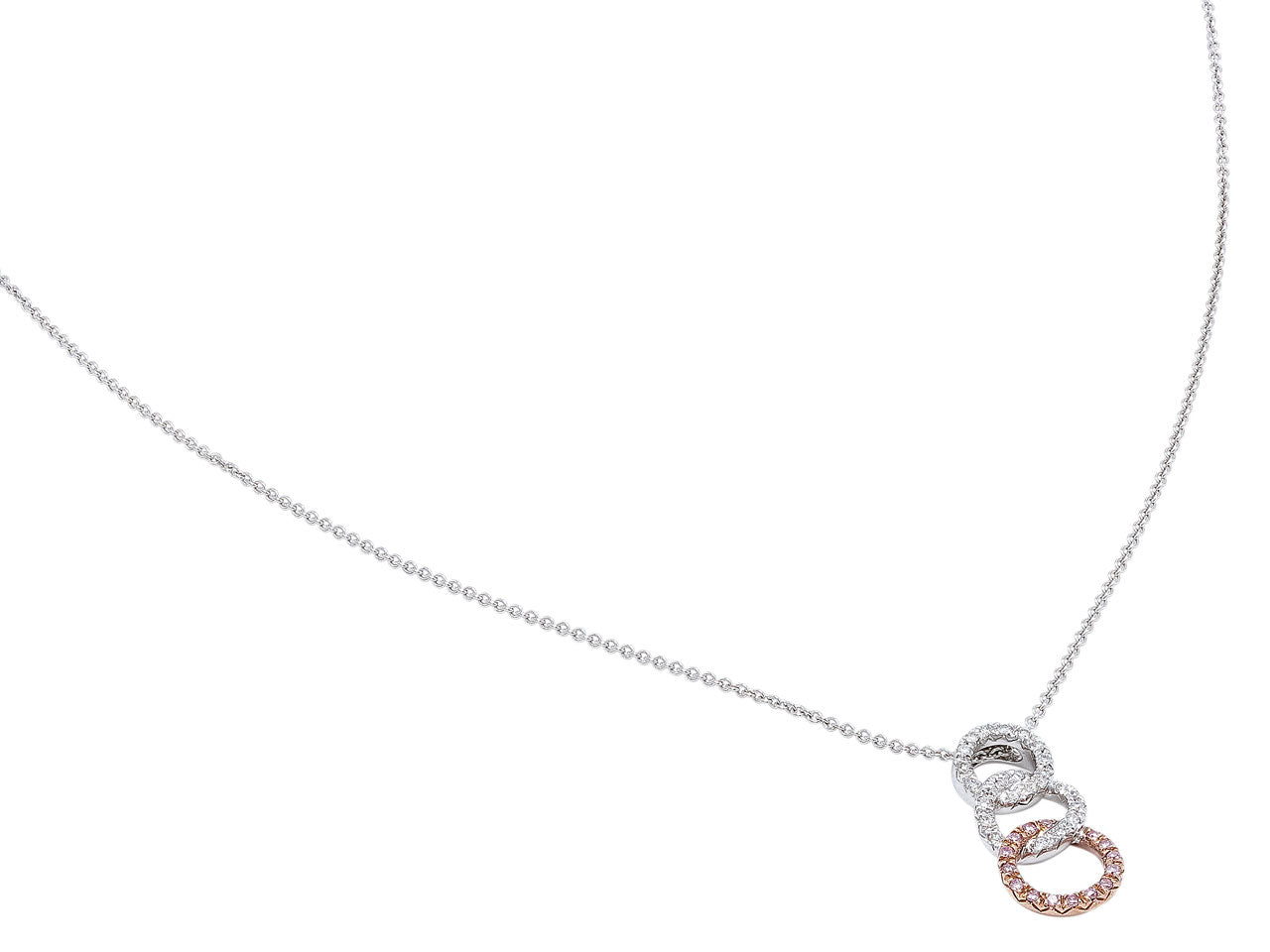 Alan Friedman Pavé Diamond Pendant in 18K White and Rose Gold
