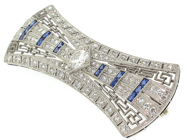Buy Art Deco 1.74 ctw Diamond Filigree Brooch Platinum Online