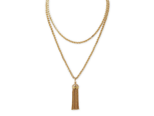 Antique Victorian Tassel Necklace in 14K Gold