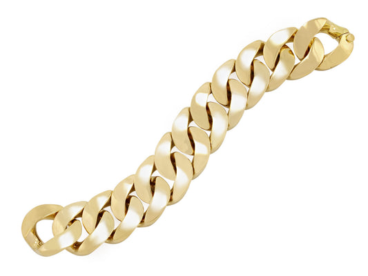 Curb Link Bracelet in 18K Gold, Large, by Beladora