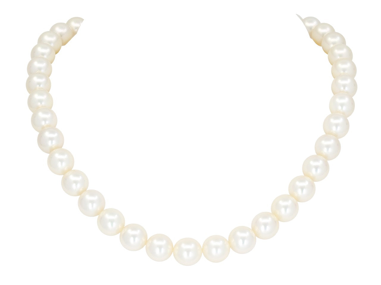Pearl Necklace, with Diamond 14K White Gold Clasp