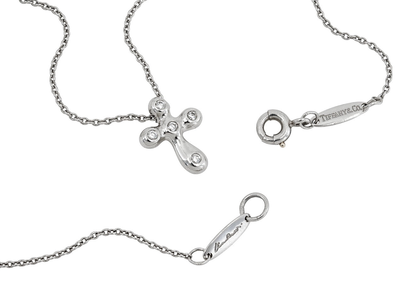Tiffany & Co. Elsa Peretti Diamond Cross Pendant in Platinum