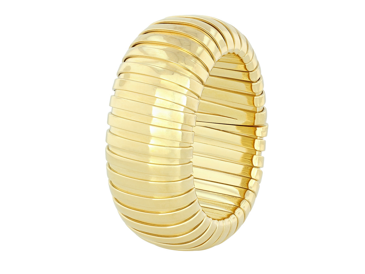 Large Wide Domed Cuff Bracelet in 18K Gold, by Beladora