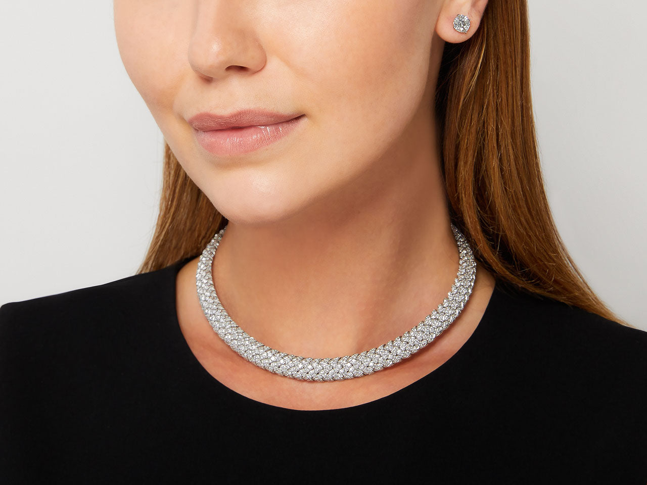 Tiffany & Co. 'Vannerie' Diamond Necklace in Platinum