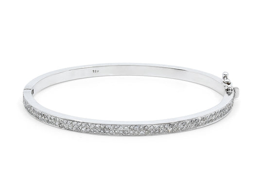 Diamond Bangle Bracelet in 18K White Gold