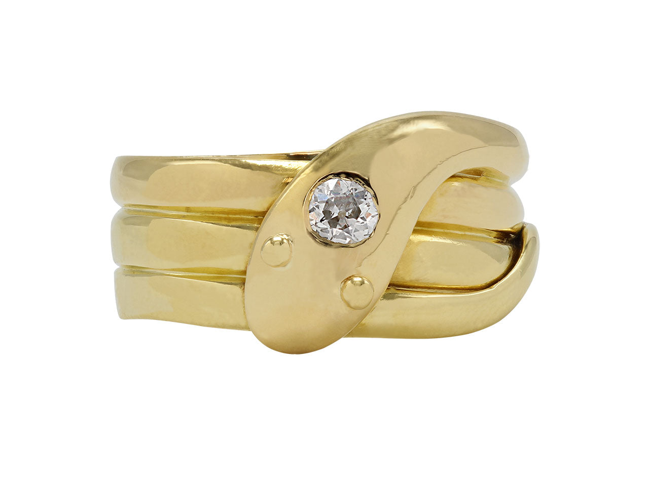 18ct Gold Antique Snake Ring - The Chelsea Bijouterie