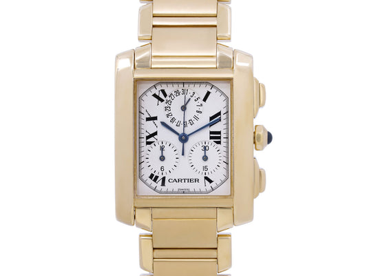 Cartier 'Tank Française Chronoflex' Watch in 18K Gold