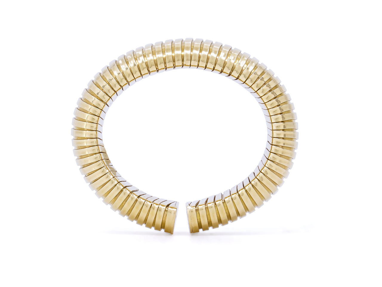 Domed Tubogas Cuff in 18K Yellow Gold, Size Small