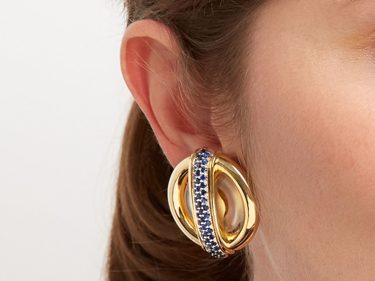 Cartier Aldo Cipullo Sapphire Circles Earrings in 18K