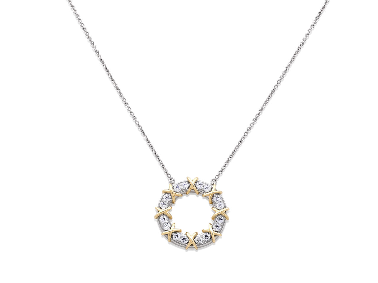 Tiffany & Co Schlumberger 'Sixteen Stone Circle Pendant' in 18K Gold and Platinum