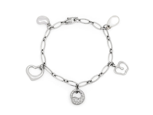 Tiffany & Co. Elsa Peretti Five-Charm Bracelet in Platinum