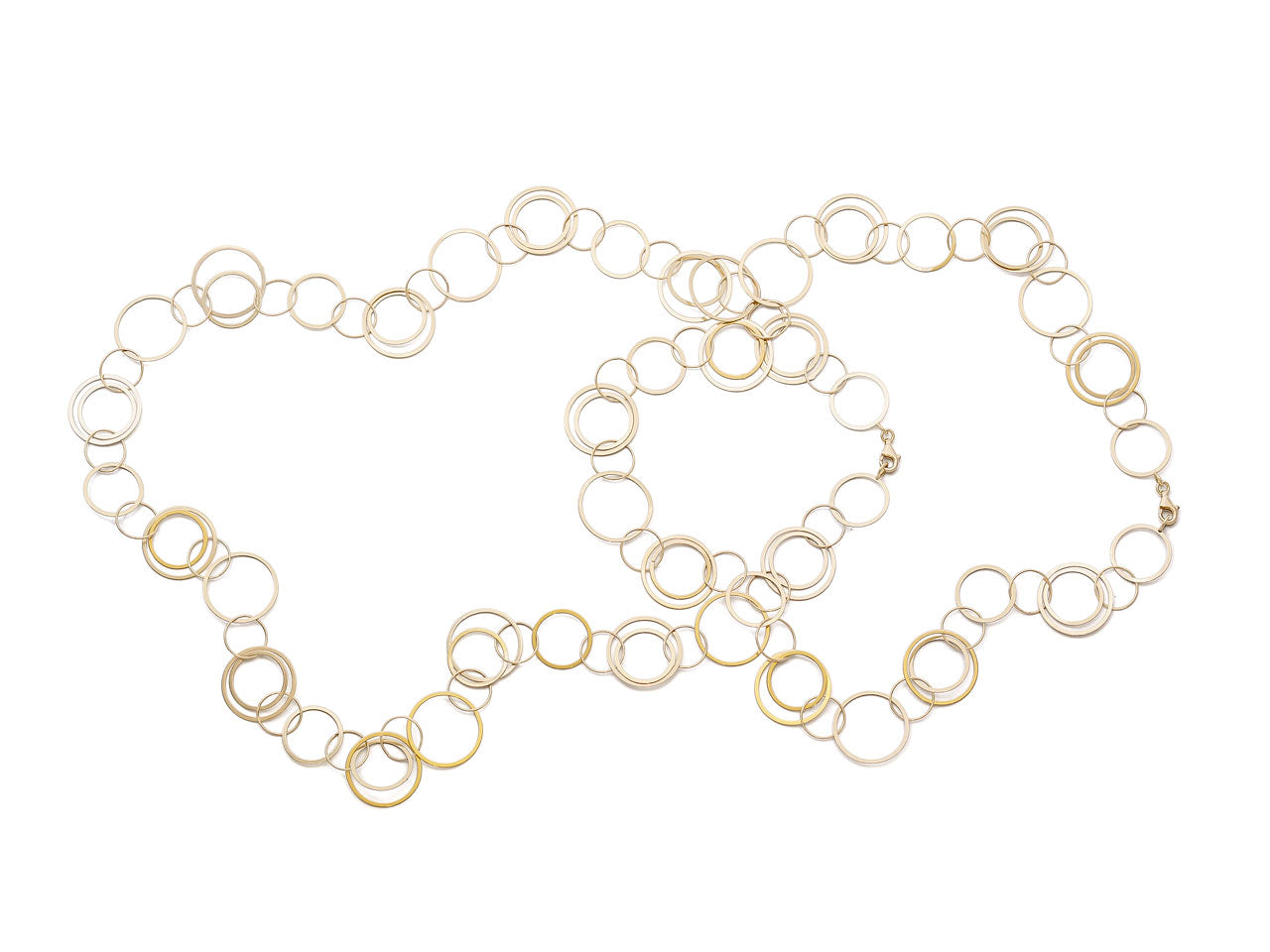 Pair of Circle Link Necklace in 18K Gold