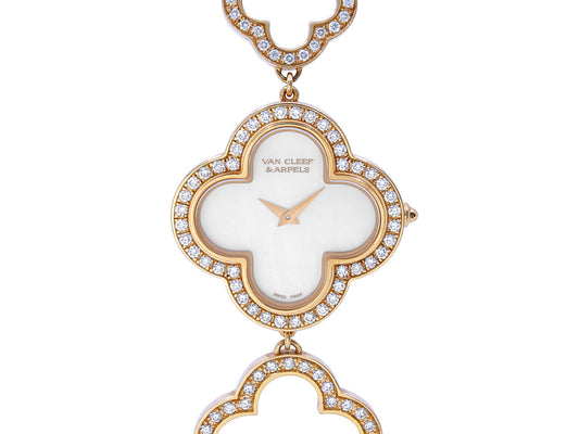 Van Cleef & Arpels 'Alhambra' Diamond Watch in 18K Rose Gold