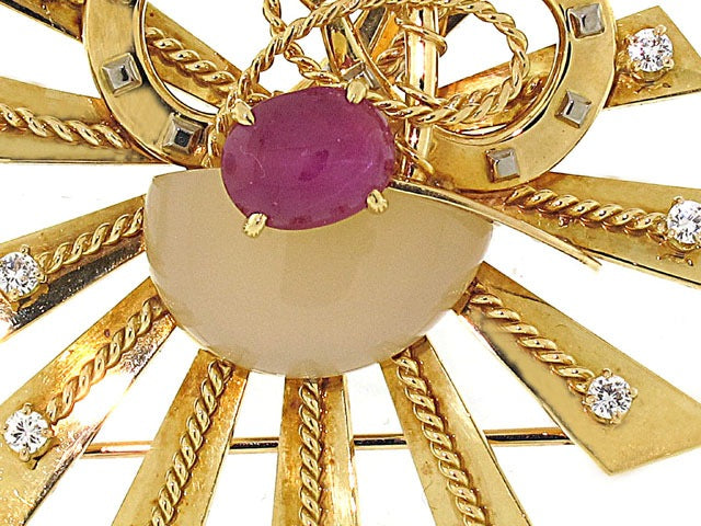 Cartier Ruby and Diamond Equestrian Brooch in 18K