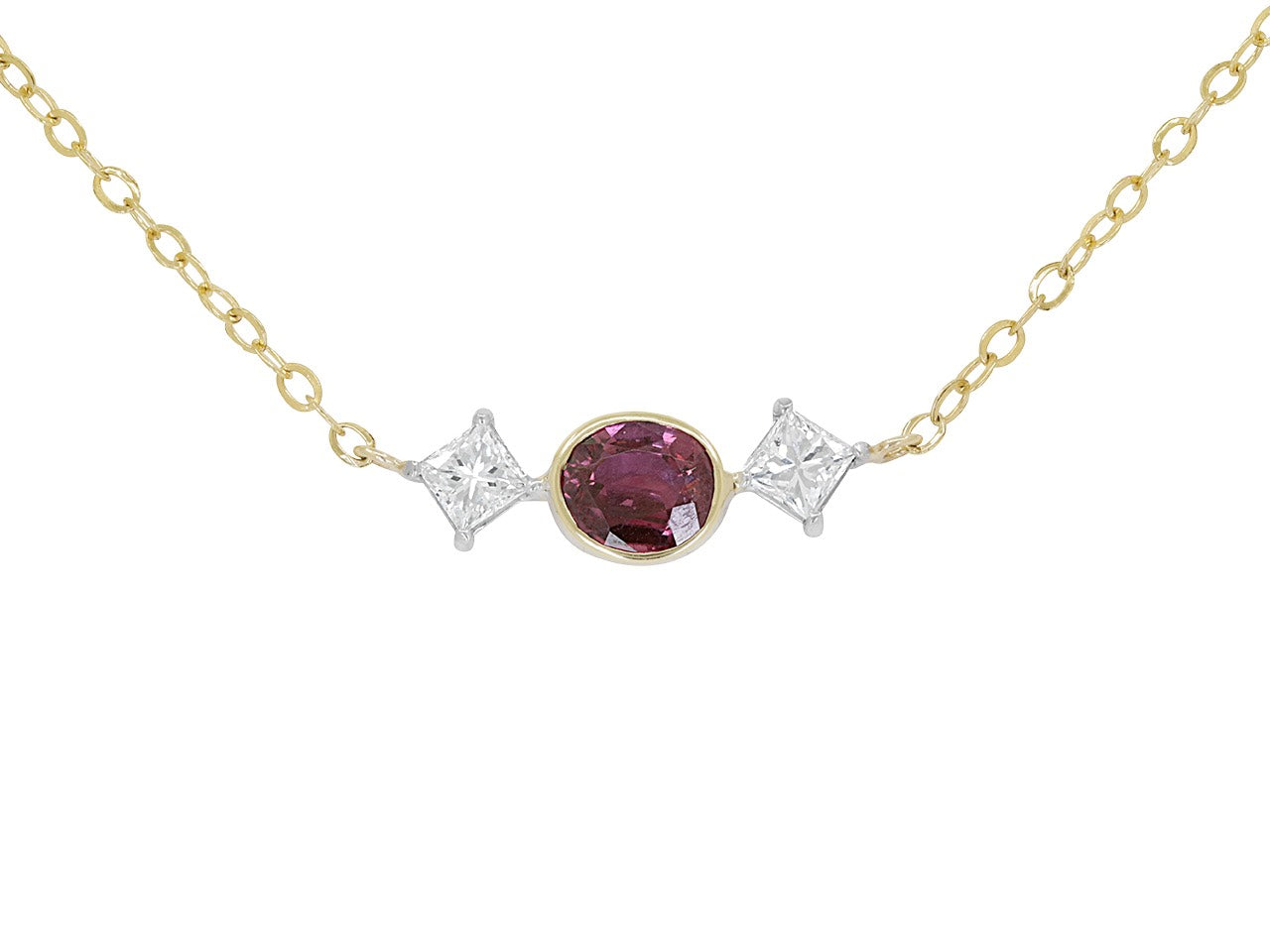 Ruby and Diamond Necklace in 14K and 18K Gold