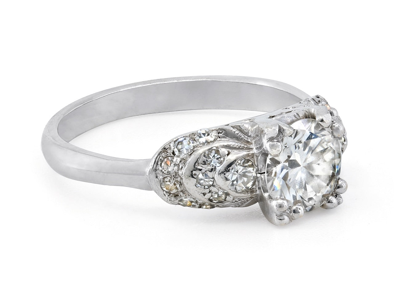 Mid-Century Diamond Ring in Platinum