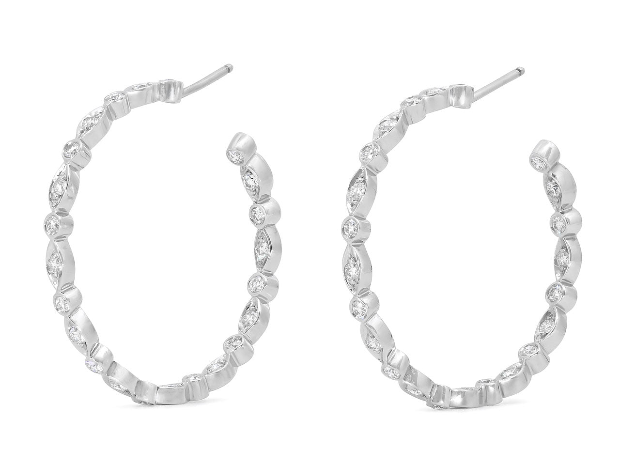 Tiffany & Co. 'Jazz' Diamond Hoop Earrings in Platinum