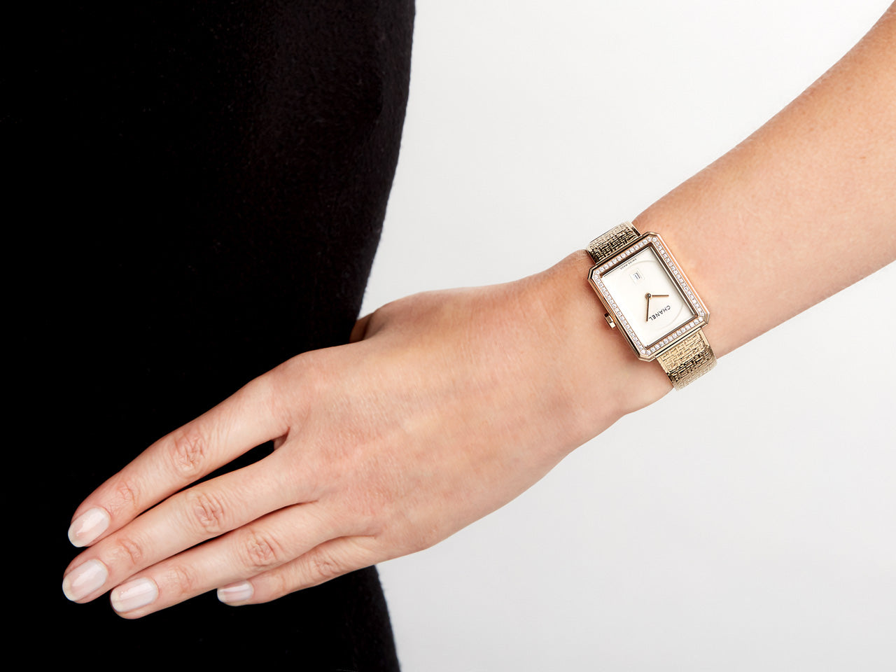 Chanel 'BOY·FRIEND Tweed' Diamond Watch in 18K Gold