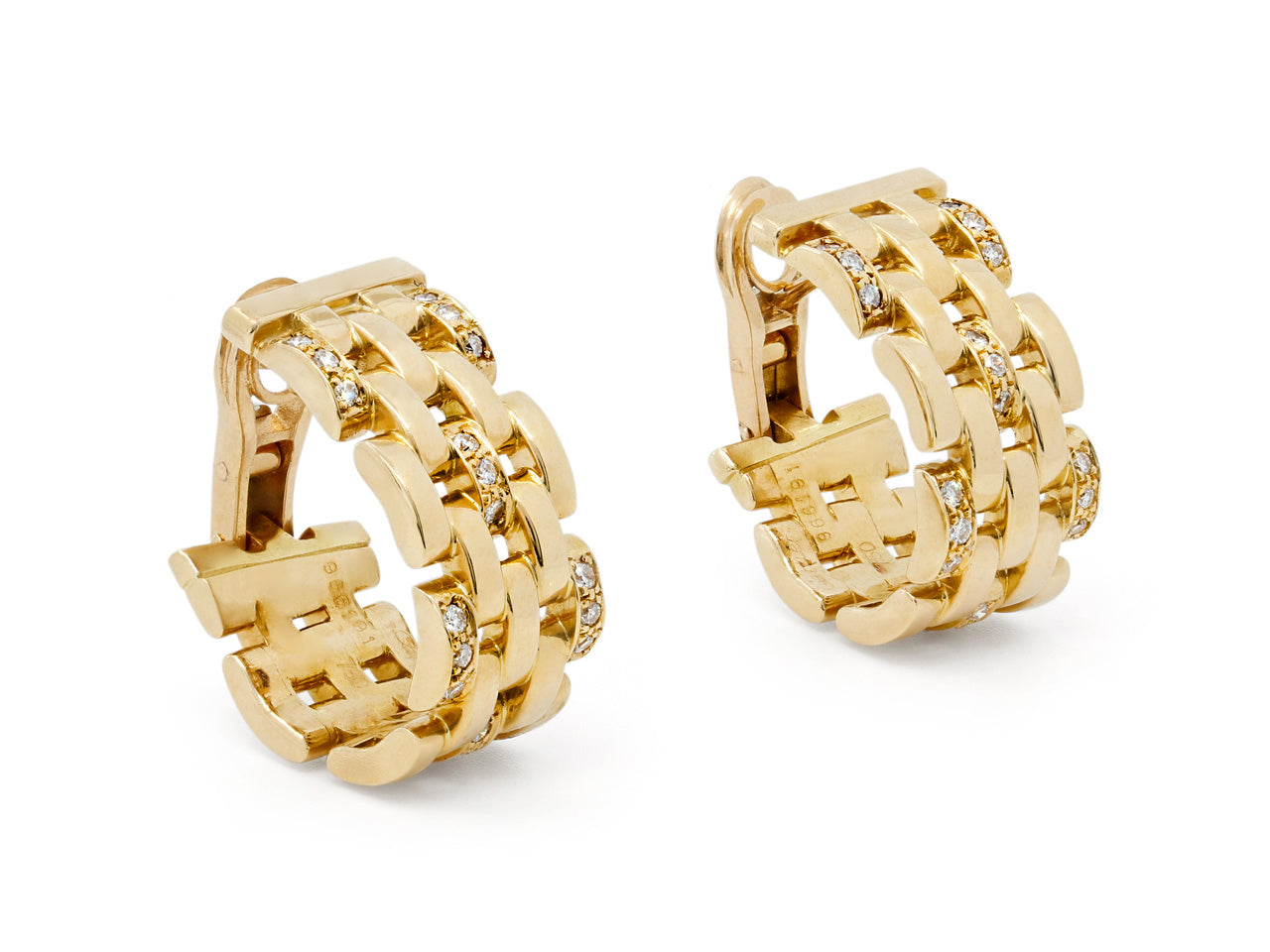 Cartier Panthere Maillon Diamond Earrings in 18K Gold