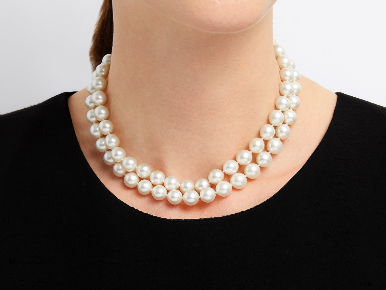 Pair of Akoya Pearl Necklaces in 14K Gold