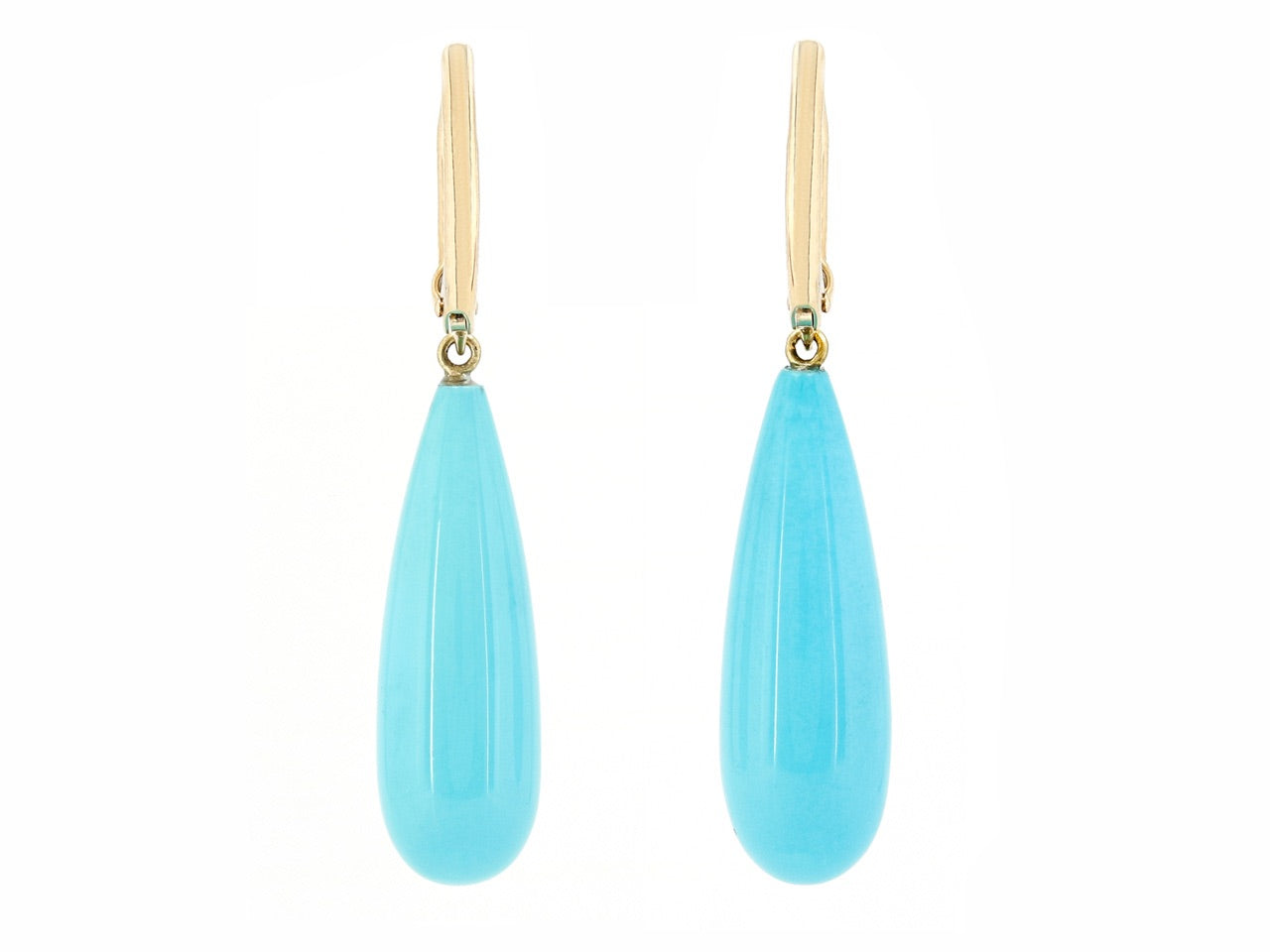 Beladora 'Bespoke' Turquoise and Diamond Dangle Earrings in 18K Gold