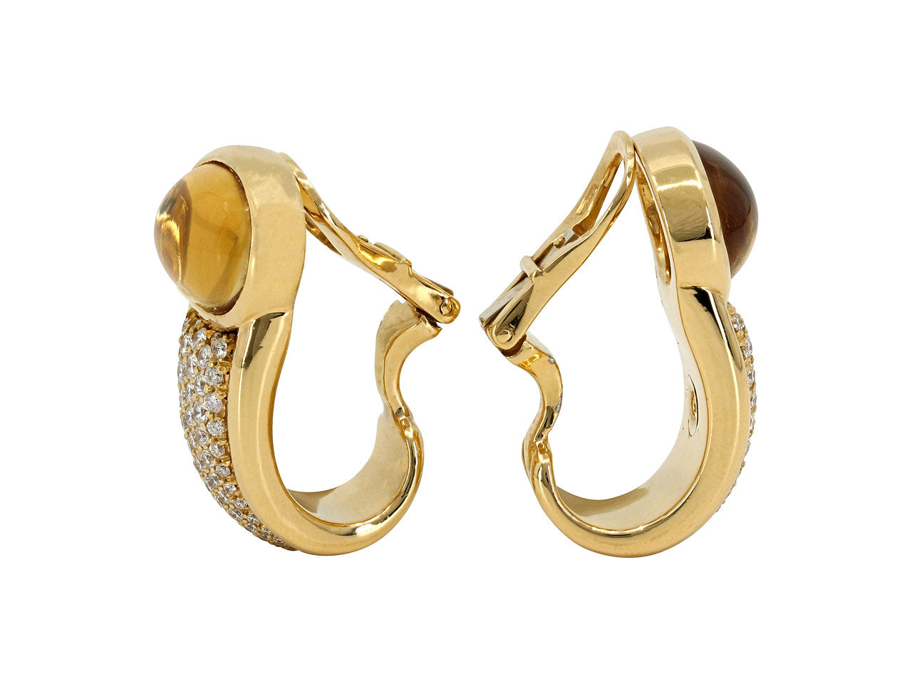 Citrine and Diamond Earrings in 18K Gold