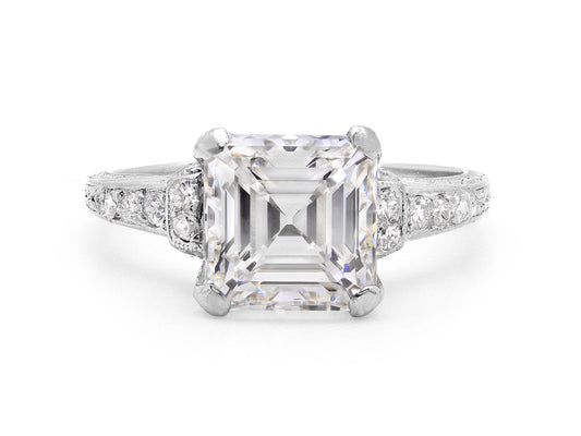 Art Deco Square Emerald-Cut Diamond Ring, 2.29 carat E/VS2, in Platinum
