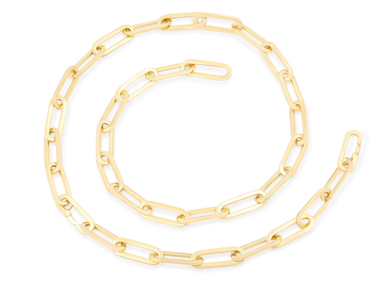 Italian 'Paperclip' Elongated Link Necklace in 18K Gold, by Beladora