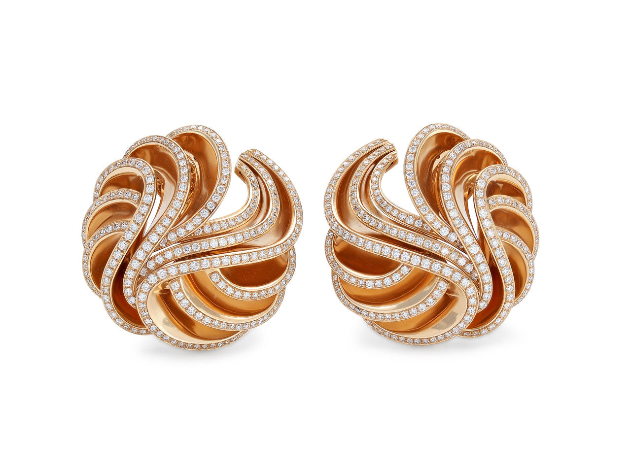 De Grisogono 'Onde' Diamond Earrings in 18K Rose Gold
