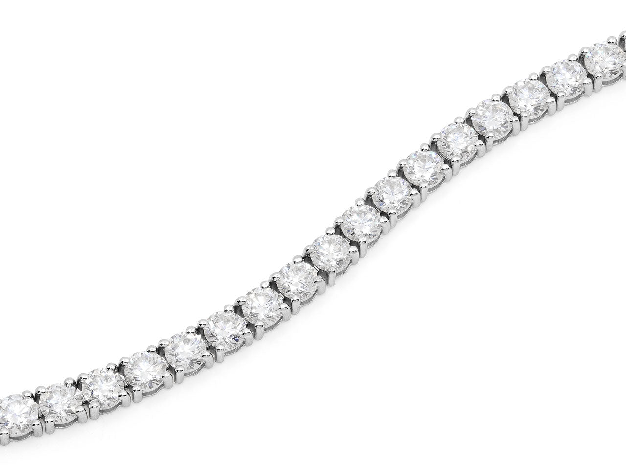 Diamond Line Bracelet, 11.49 total carats, E/SI1, in 18K White Gold