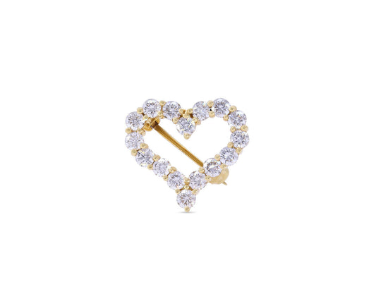Tiffany & Co. Diamond Heart Pin in 18K Gold